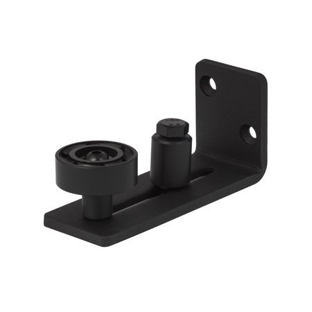 SURE-LOC HARDWARE Sure-Loc Hardware Barn Track Adjustable Roller Guide, Wall Mounted, Flat Black BARN-RGD2 FBL